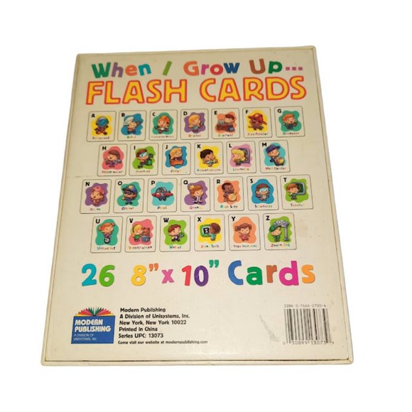 ALPHABET WHEN I GROW UP FLASH CARDS WALL ART 26 8" x 10" - Picture 3 of 6